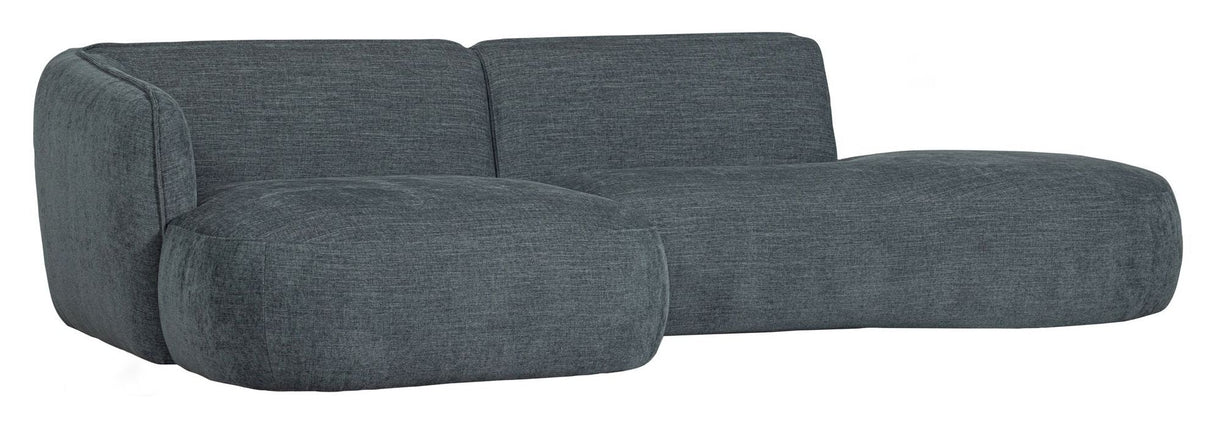 Polly sofa w. chaise longue, venstre, blå/grønn