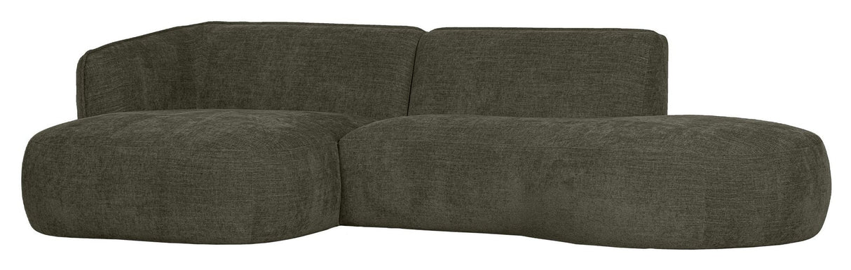 Polly Sofa m. sjeselong, venstre, grønn 