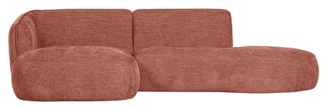 Polly Sofa m. sjeselong, venstre, rosa 