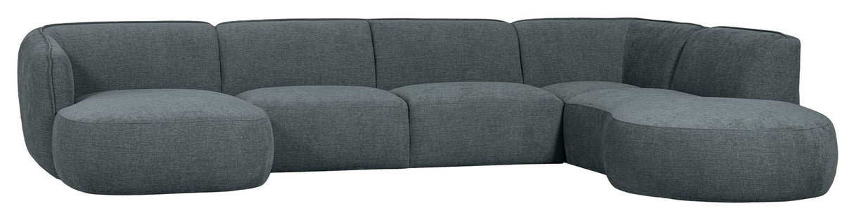 Polly U-sofa, Høyrevendt, Blå/grønn 