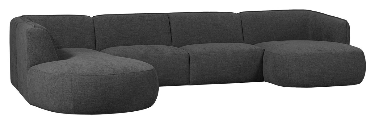 Polly U-sofa, Venstrevendt, Grå 