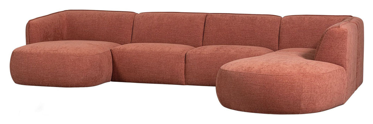 Polly U-sofa, Høyrevendt, Rosa 