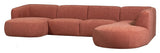 Polly U-sofa, Høyrevendt, Rosa 