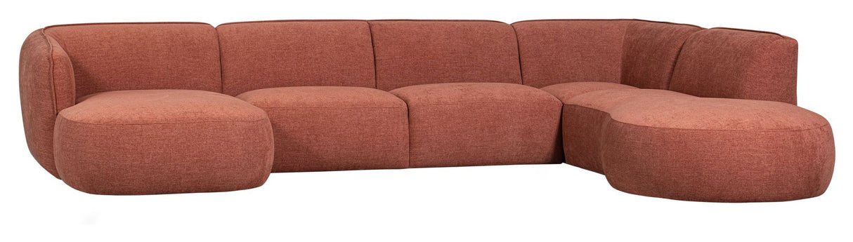 Polly U-sofa, Høyrevendt, Rosa 