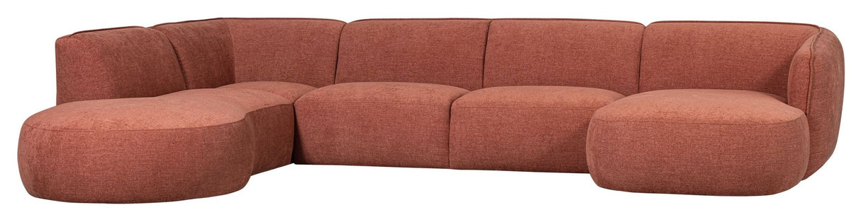 Polly U-sofa, Venstrevendt, Rosa 