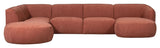 Polly U-sofa, Venstrevendt, Rosa 