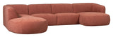 Polly U-sofa, Venstrevendt, Rosa 