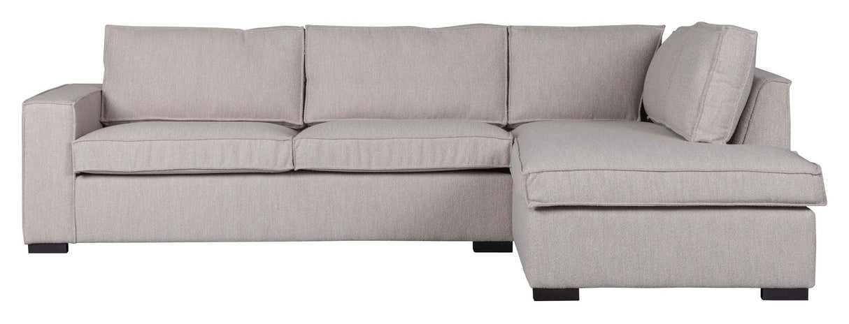 Woood Hajo sofa med høyre vender sjesel, naturbouclé