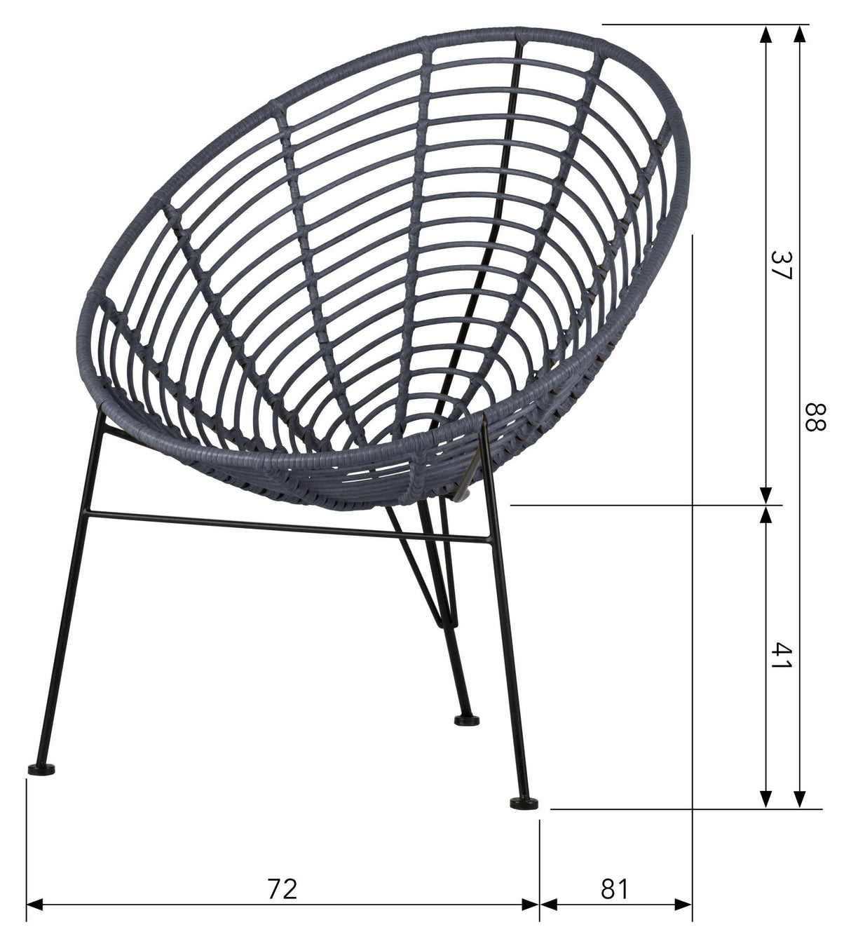 Woood Jane Lounge Chair, blekk