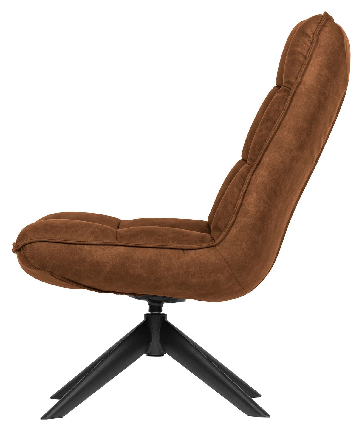 Woood Jouke Lounge Chair w. Svivbar fot - Cognac Leatherette