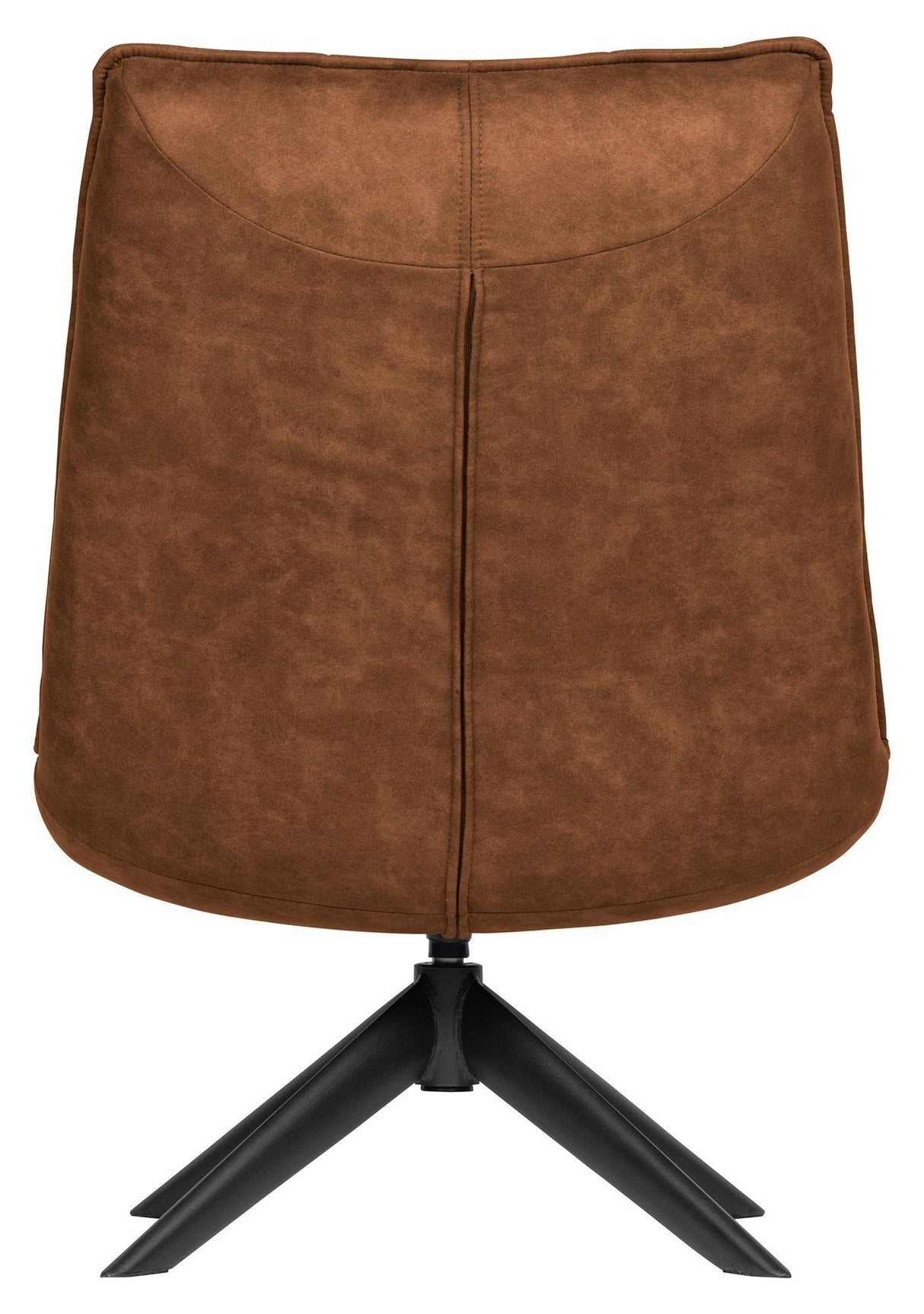 Woood Jouke Lounge Chair w. Svivbar fot - Cognac Leatherette