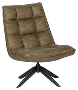 Woood Jouke Lounge Chair w. Swivel Foot - Green Leatherette