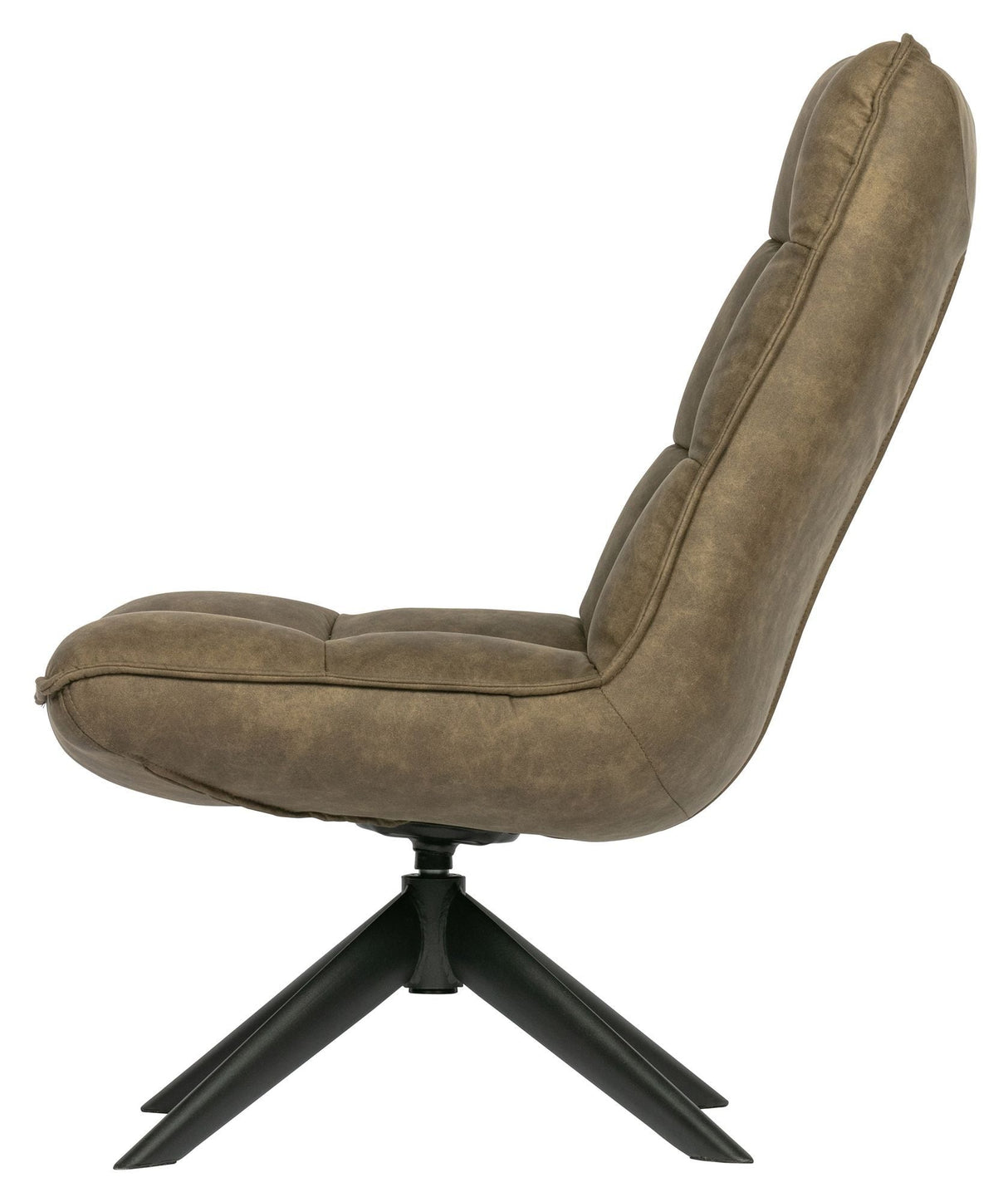 Woood Jouke Lounge Chair w. Swivel Foot - Green Leatherette