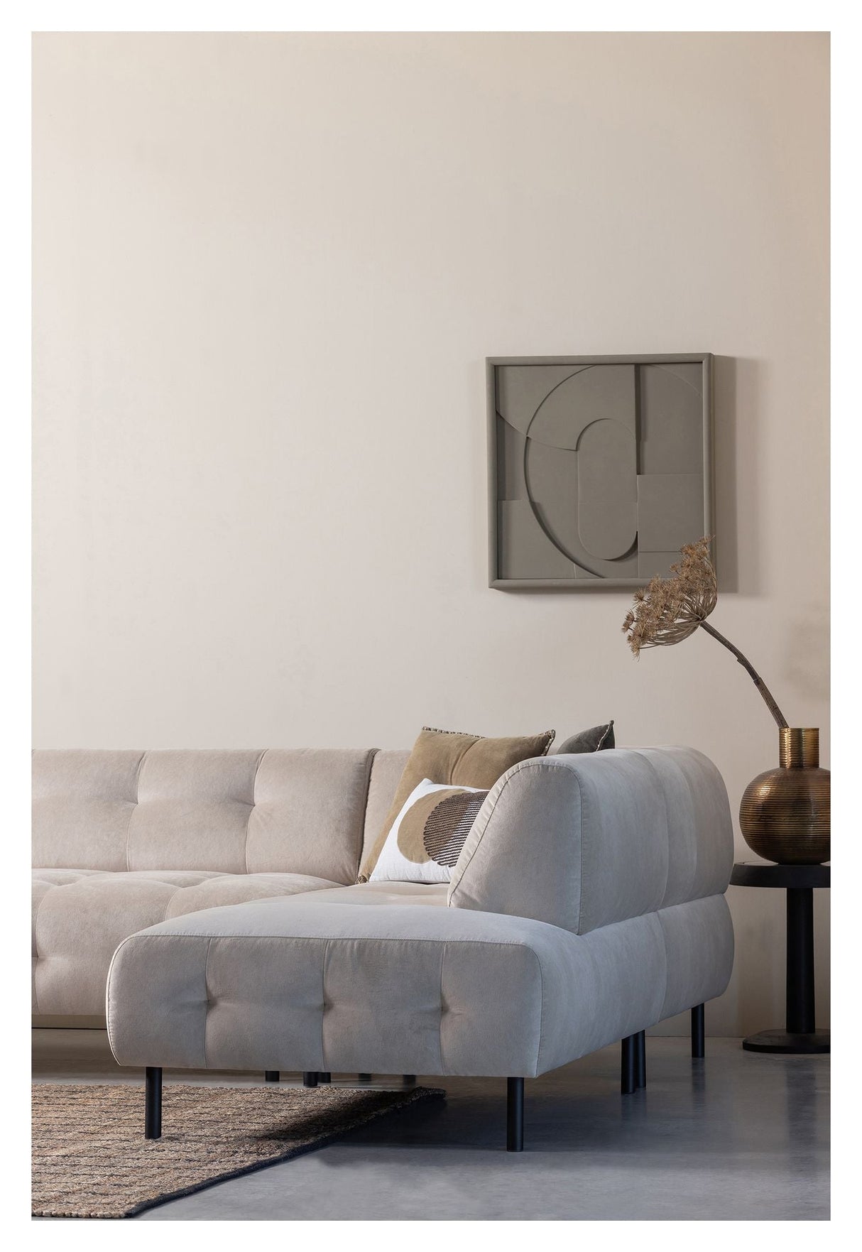 Lloyd Sofa w. Sjesel lang, høyre vender - beige