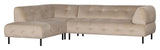 Lloyd Sofa w. Chaise Longue, venstre vendt - beige fløyel