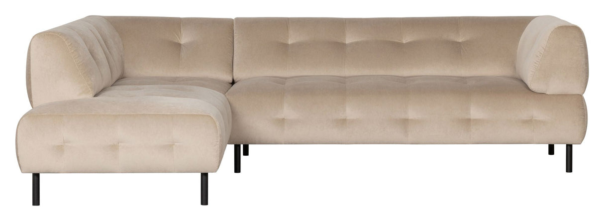 Lloyd Sofa w. Chaise Longue, venstre vendt - beige fløyel