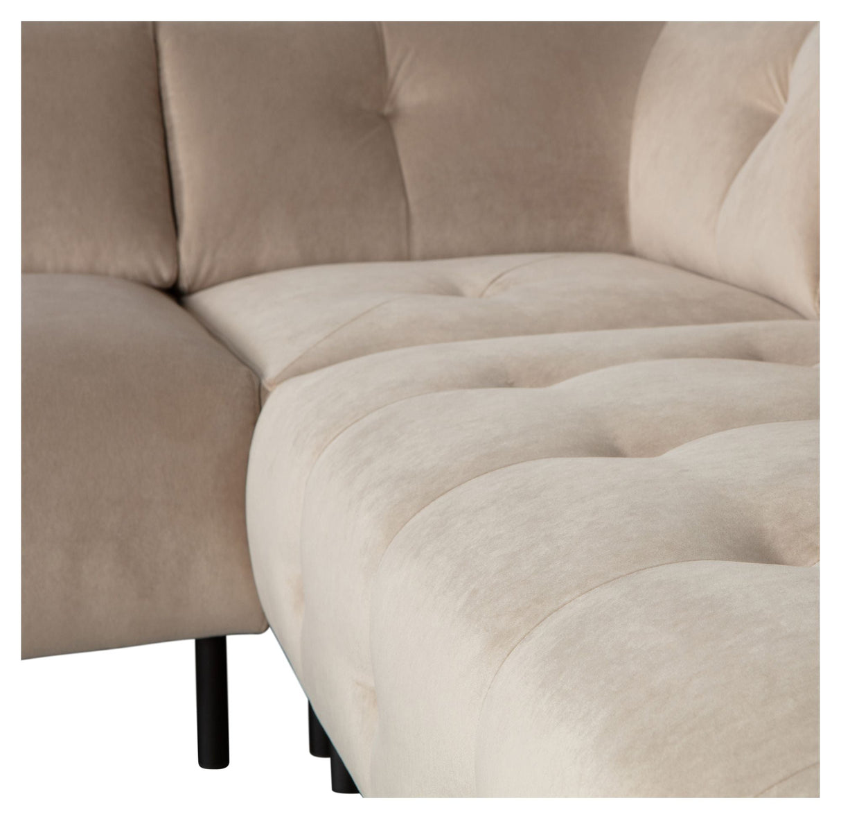 Lloyd Sofa w. Chaise Longue, venstre vendt - beige fløyel