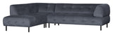 Lloyd Sofa w. Chaise Longue, venstre vendt - blå fløyel