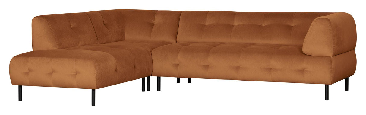 Lloyd Sofa w. Chaise Longue, venstre vendt - oransje fløyel