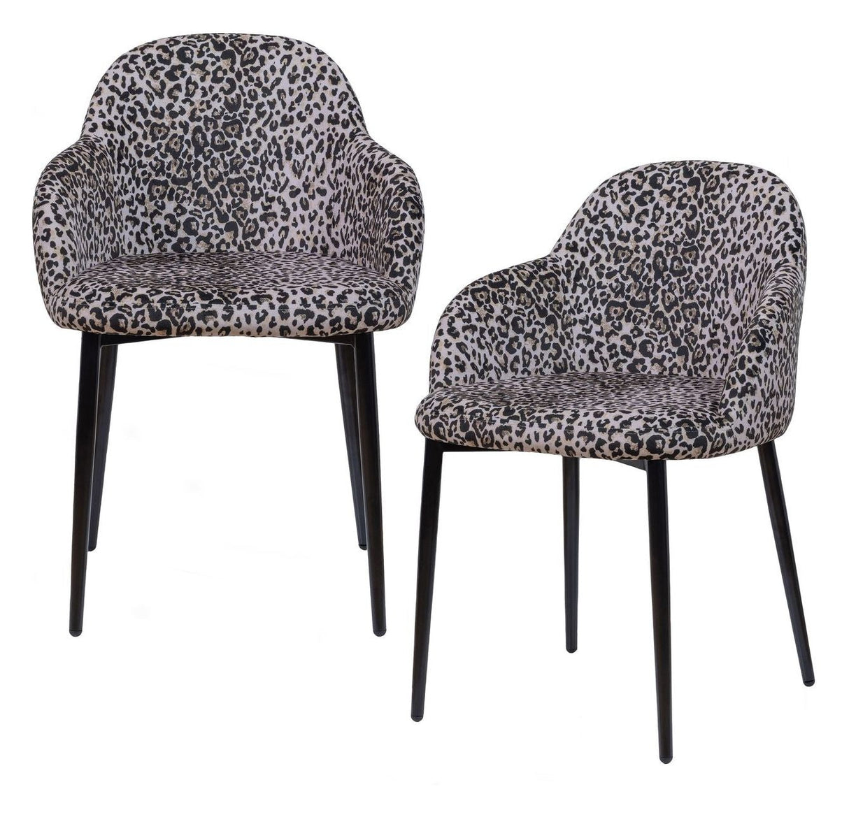 Noortje Dining Chair med Panther Print, sett med 2 stk.