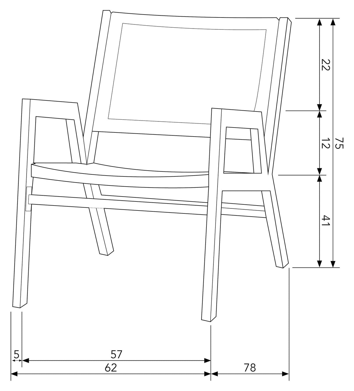 PEM Lounge stol i lysebrun aluminium