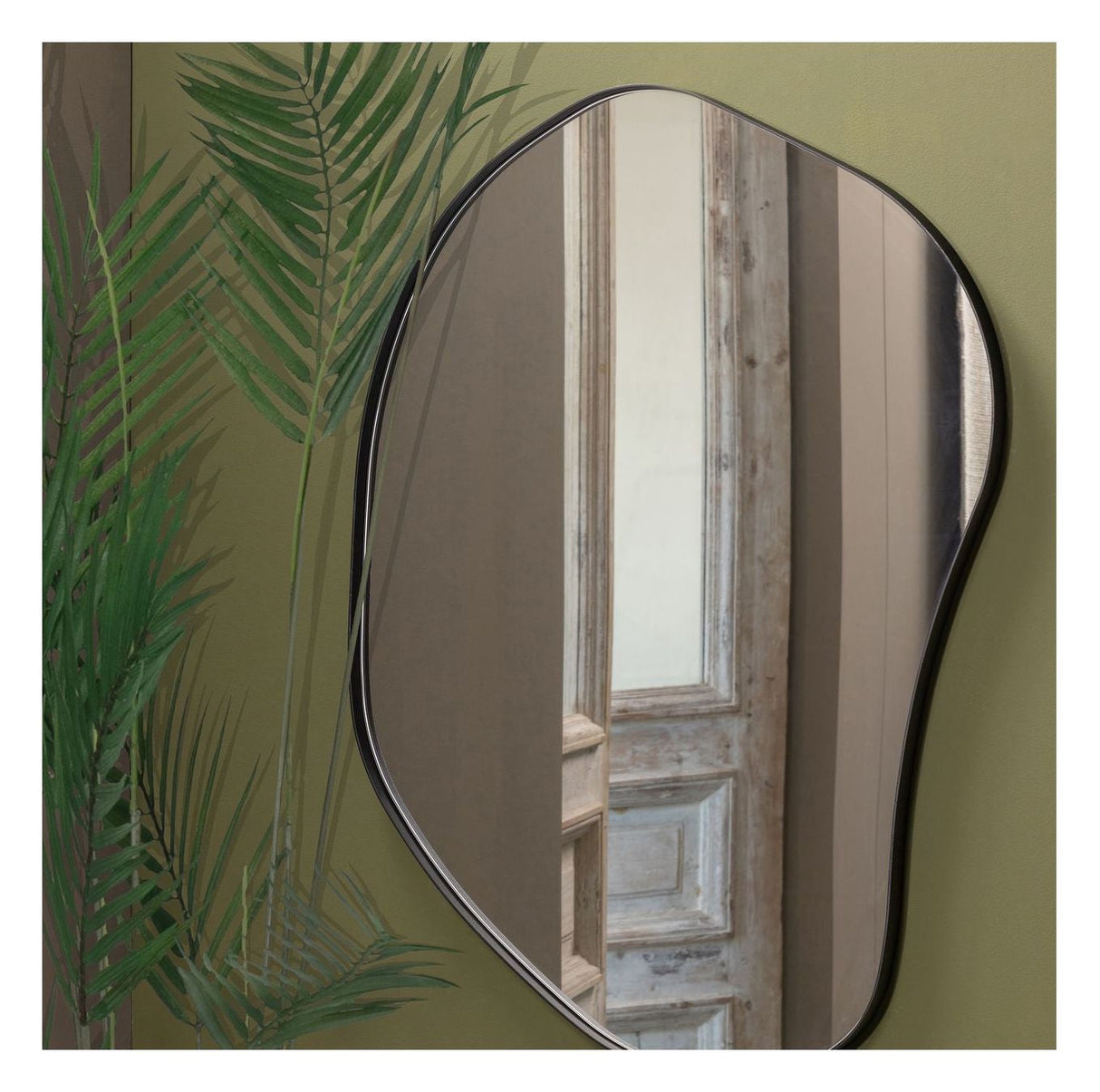 Romee Organic Mirror, Black Metal Frame, 100x70cm