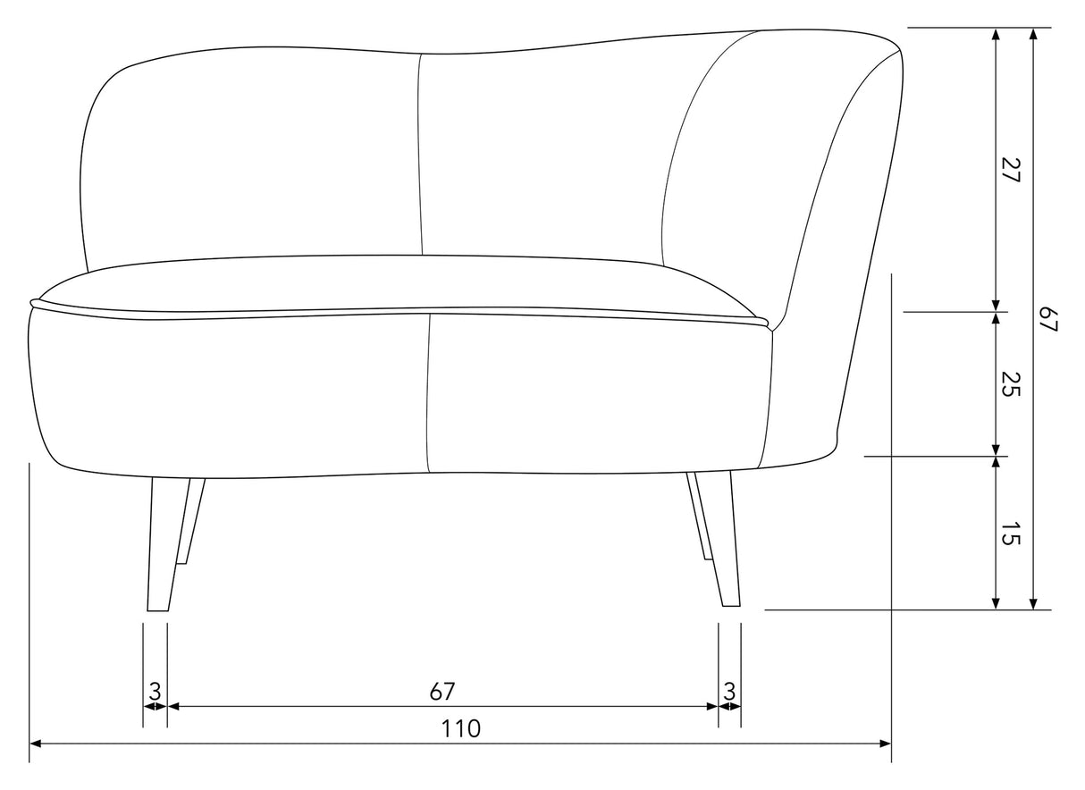 Sara Lounge sofa, høyre - varm grønn