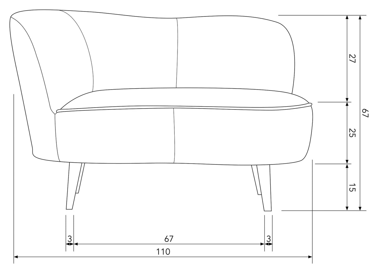 Sara Lounge sofa, venstre - varm grønn