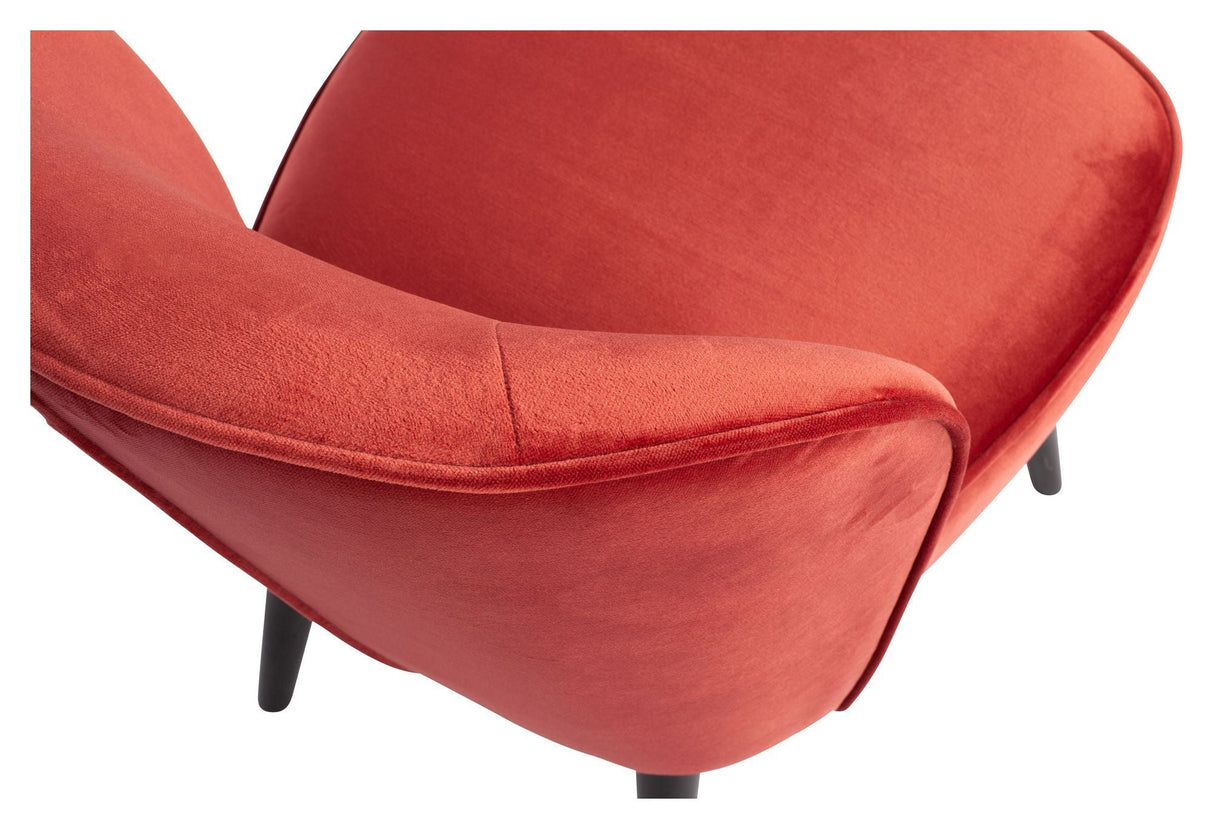 Woood Sara Lounge Chair - Raspberry Velour