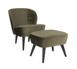 Woood - Sara Lounge Chair - Warm Green Velvet