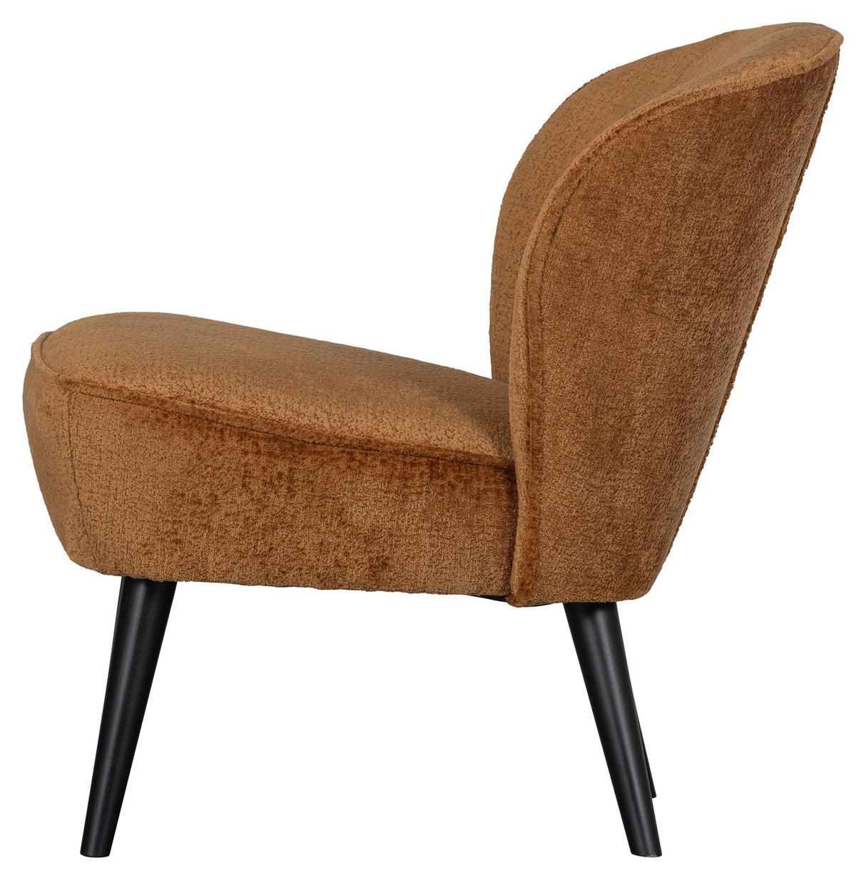 Woood Sara Lounge Chair, velour w. Struktur Cognac