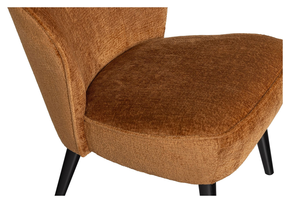 Woood Sara Lounge Chair, velour w. Struktur Cognac