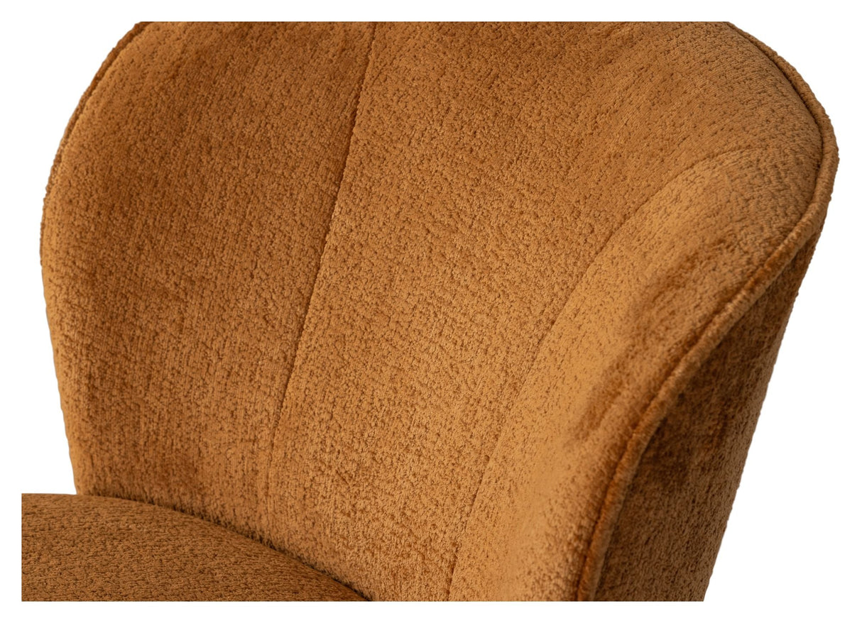 Woood Sara Lounge Chair, velour w. Struktur Cognac