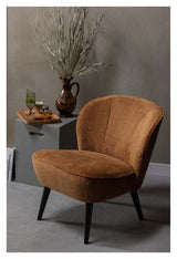 Woood Sara Lounge Chair, velour w. Struktur Cognac