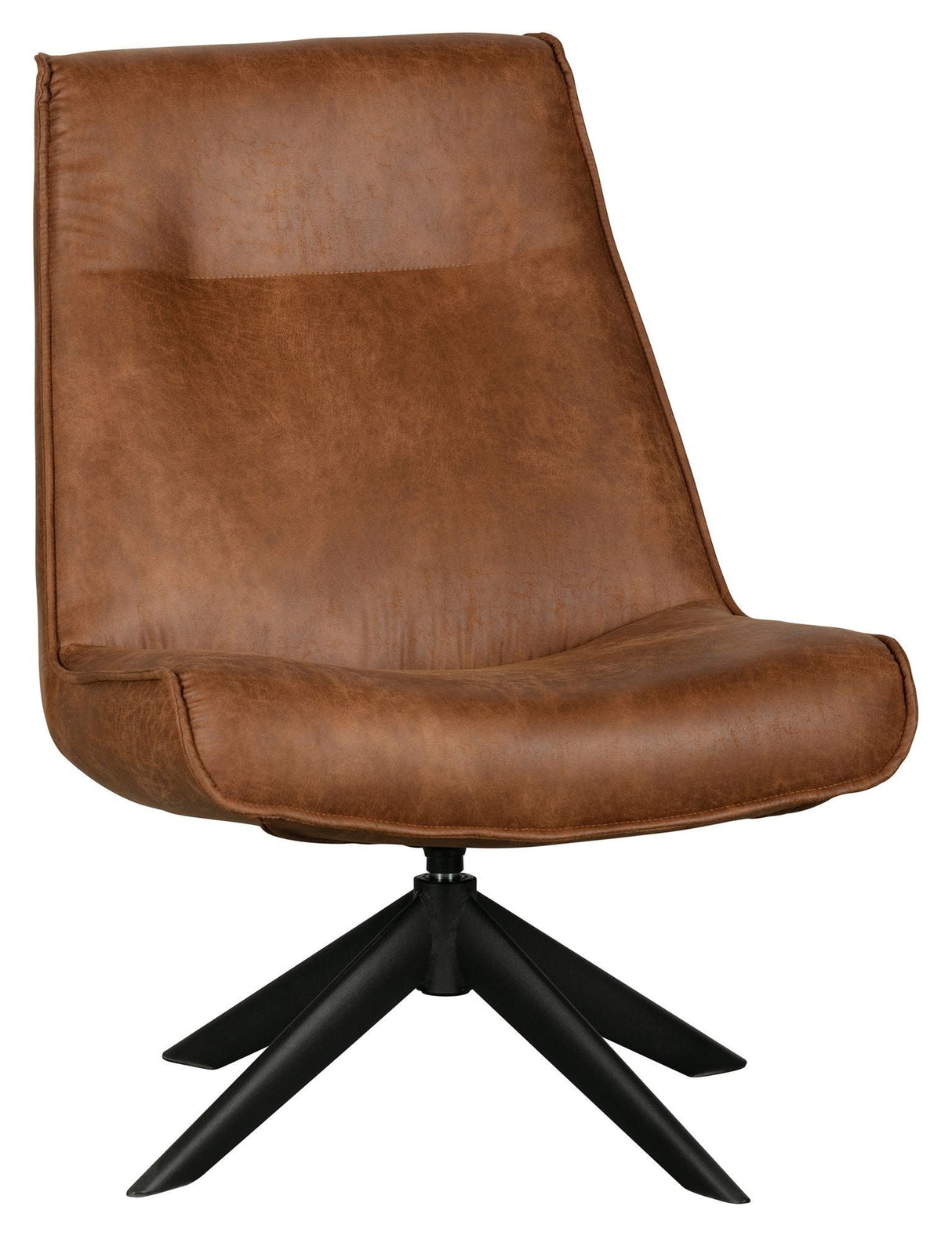 Woood Skyler lenestol w. Svivbar fot - Cognac Leatherette