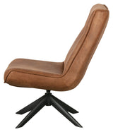 Woood Skyler lenestol w. Svivbar fot - Cognac Leatherette