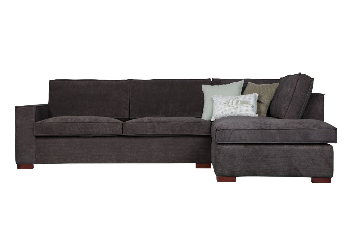 Woood - Thomas Corner Sofa - Gray Fabric - Right