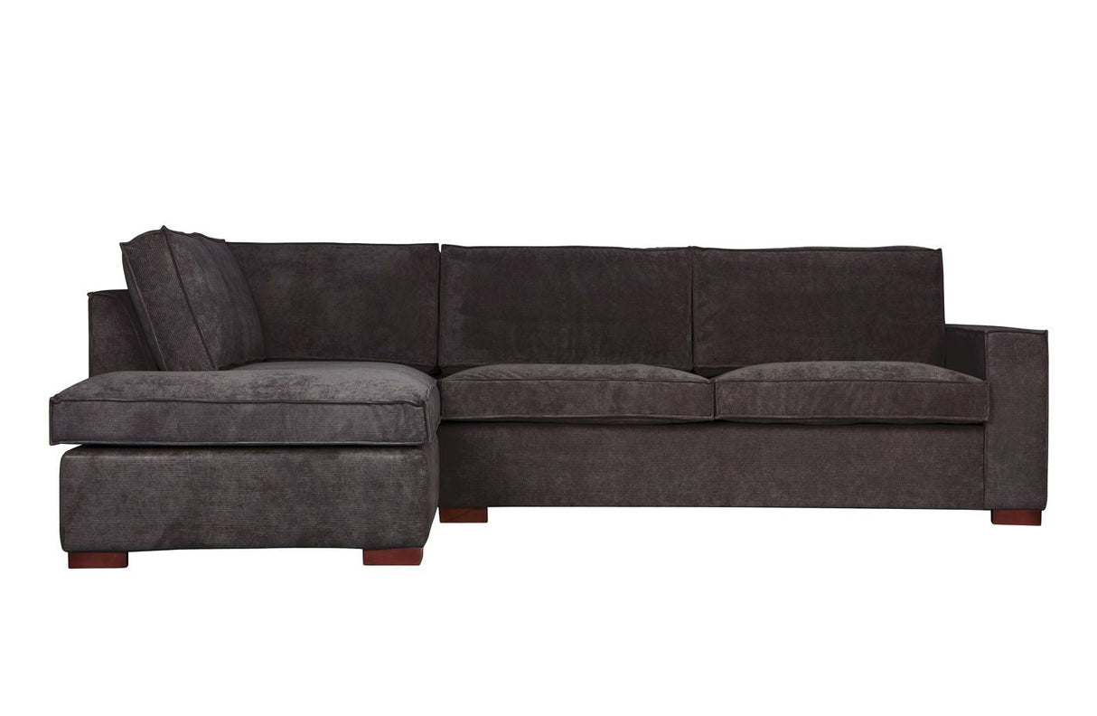 Woood - Thomas Corner Sofa - Gray Fabric - til venstre