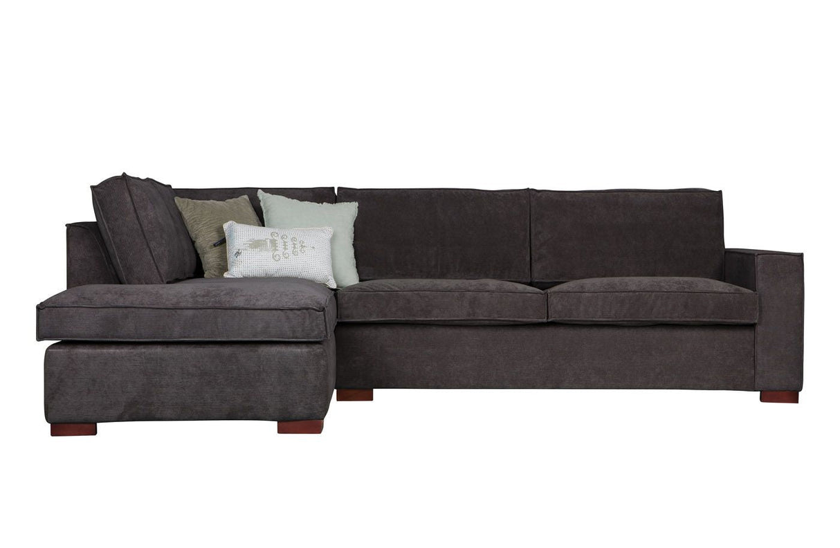 Woood - Thomas Corner Sofa - Gray Fabric - til venstre