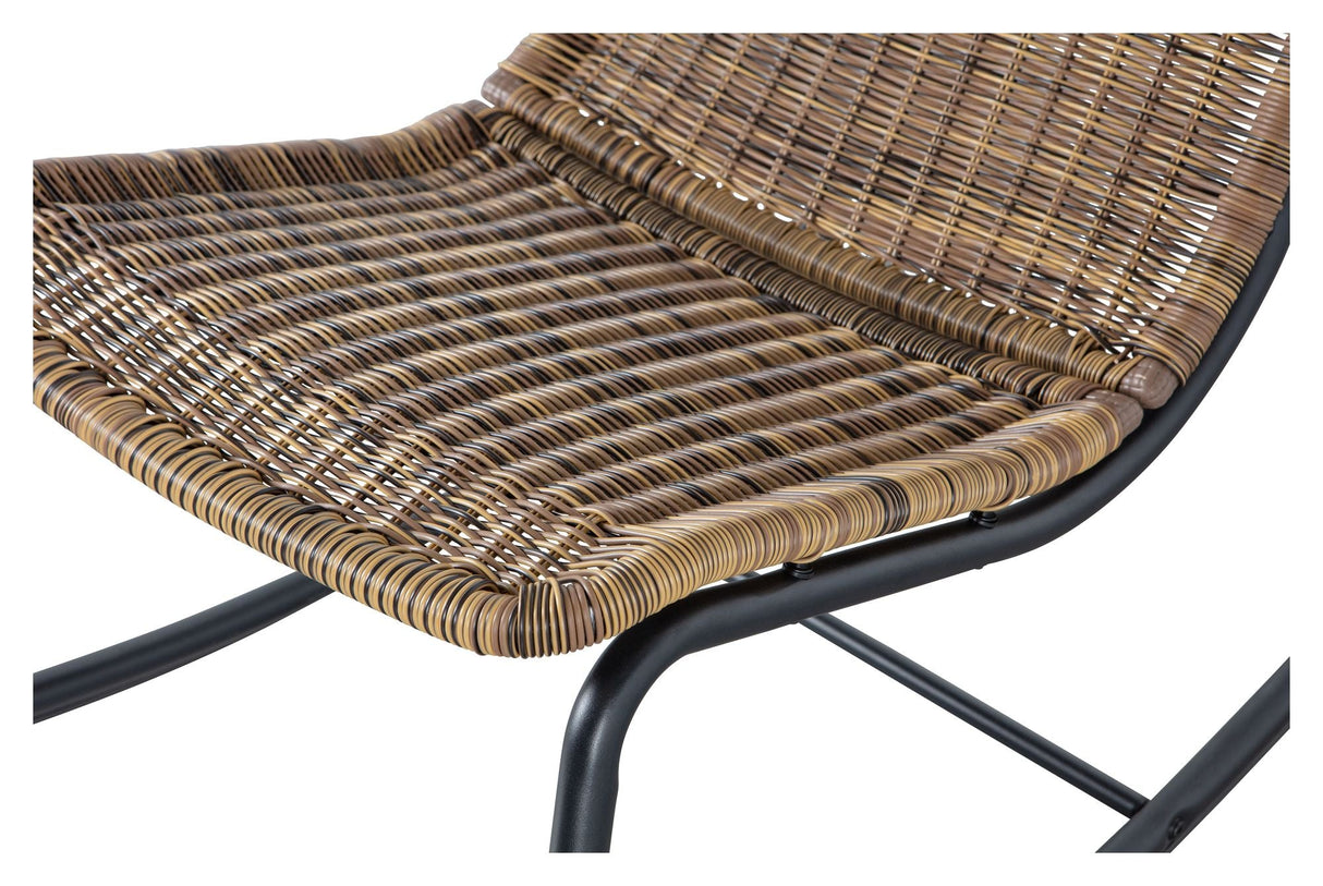 Tom Swing Chair Outdoor, Rattan/Black Metal