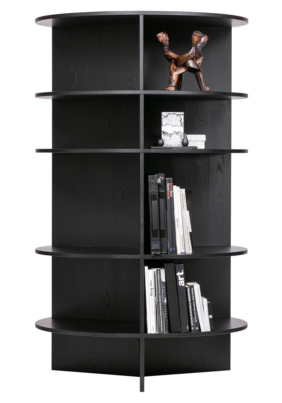 Woood Trian Tower Shelf - Black Ask, Ø100