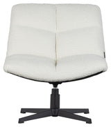 Vinny Lounge Chair w. Swivel Foot - Off -White Bouclé