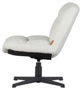 Vinny Lounge Chair w. Swivel Foot - Off -White Bouclé