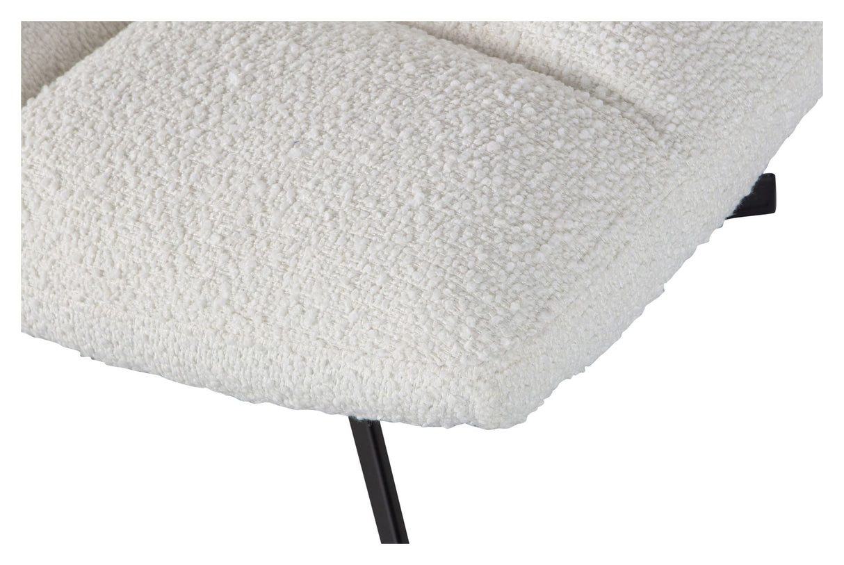 Vinny Lounge Chair w. Swivel Foot - Off -White Bouclé