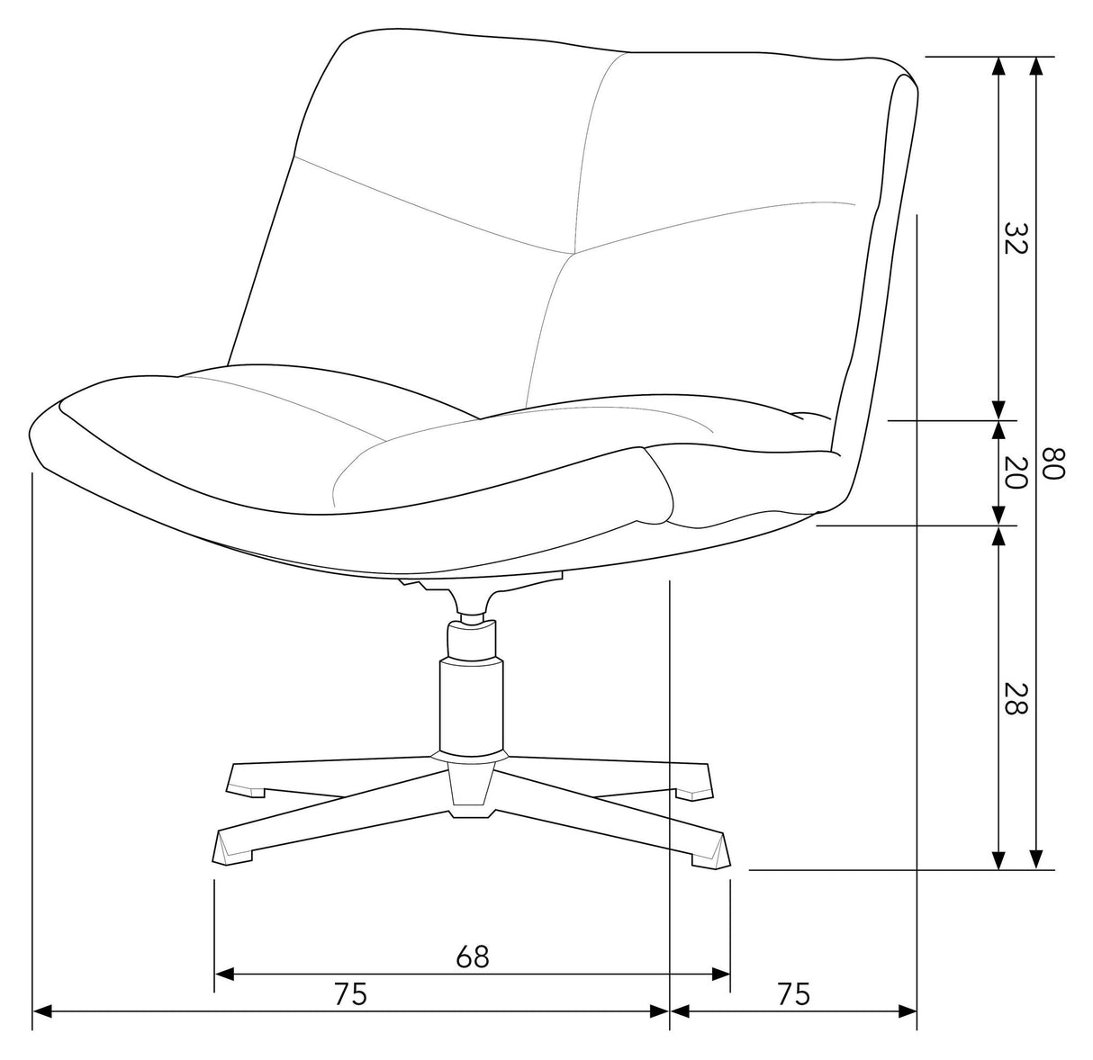 Vinny Lounge Chair w. Swivel Foot - Off -White Bouclé