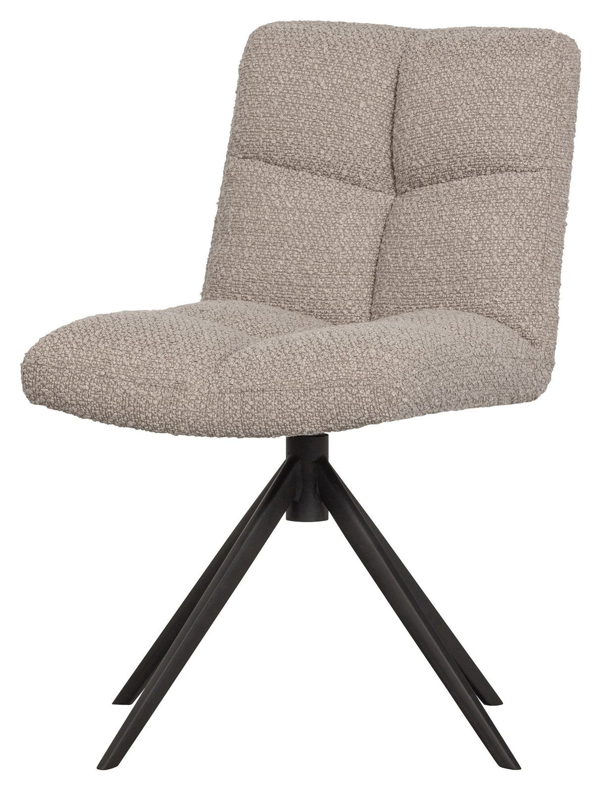 Vinny Dining Chair with Swivel Foot - Beige Bouclé