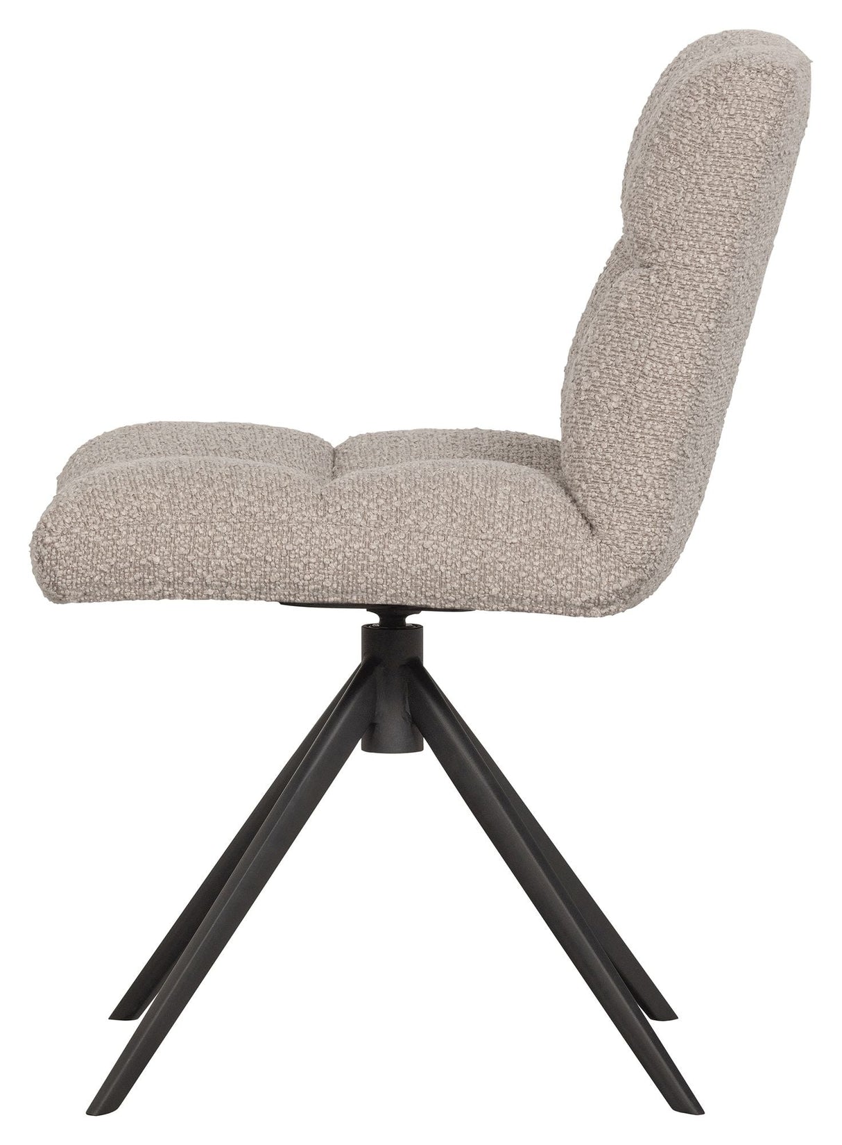 Vinny Dining Chair with Swivel Foot - Beige Bouclé