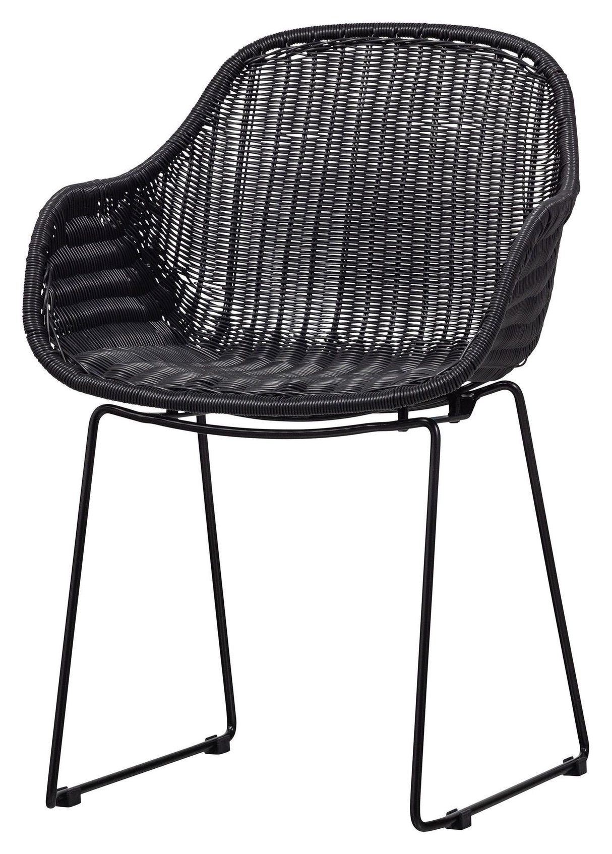 Willow Garden Chair med armlener, svart