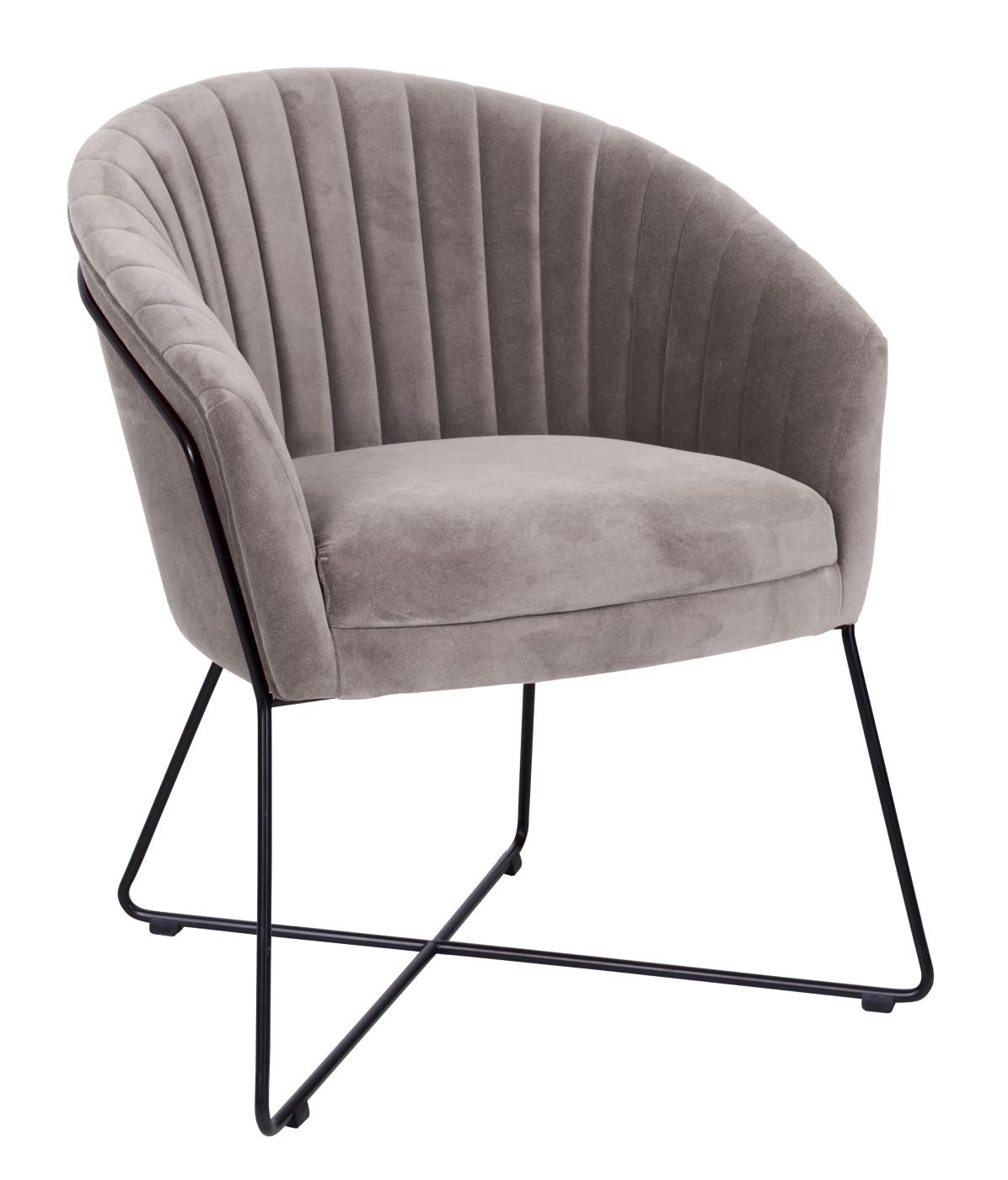 Zitta Lounge Chair - Gray W. Black Metal Frame