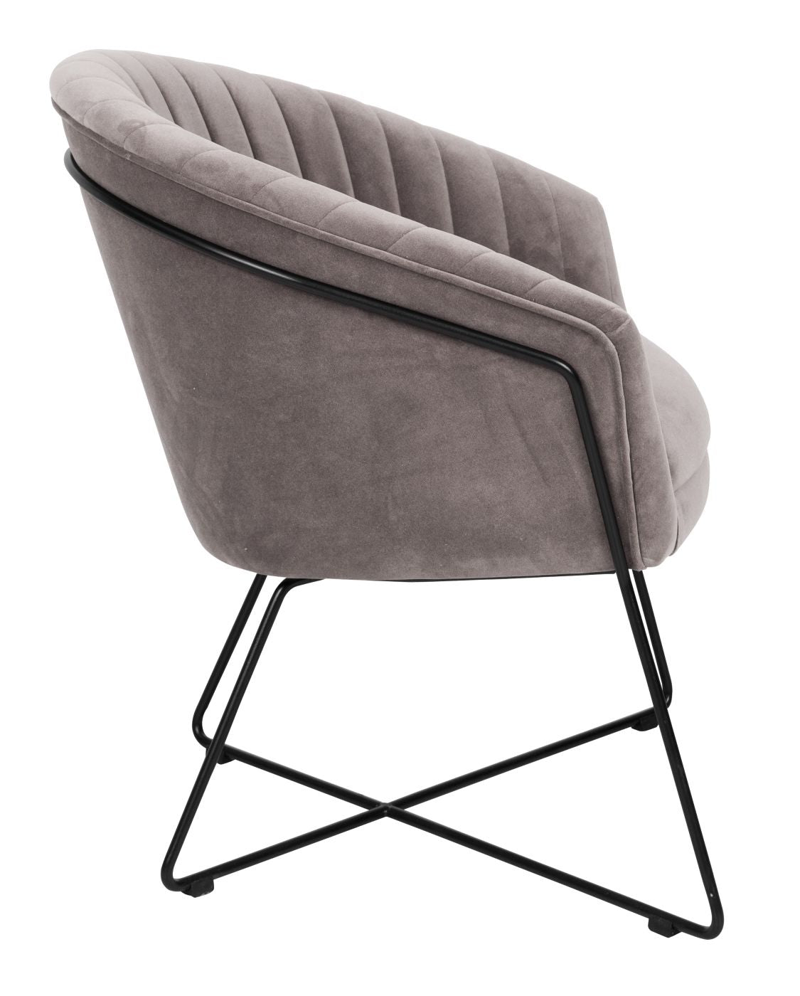 Zitta Lounge Chair - Gray W. Black Metal Frame